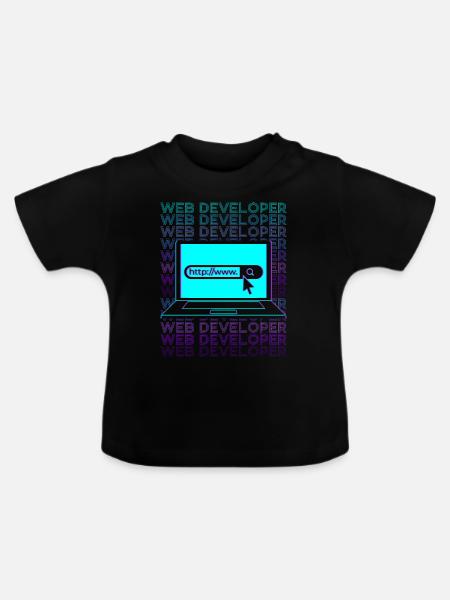Web-Entwickler Web-Entwicklung Retro - Baby Bio-T-Shirt mit Rundhals - Schwarz