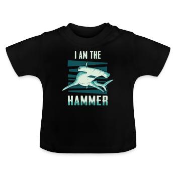Hammerhai Hai Fisch Tier Haie - Baby Bio-T-Shirt mit Rundhals - Schwarz - Vorne