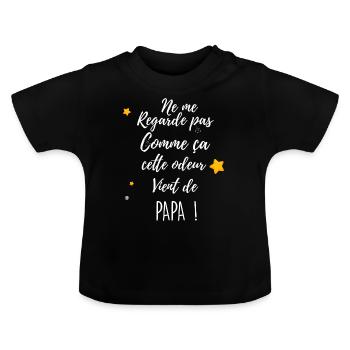 Body Pour Bébé D'Amour Message Pour Mon Papa - T-shirt bio col rond Bébé - noir - Devant