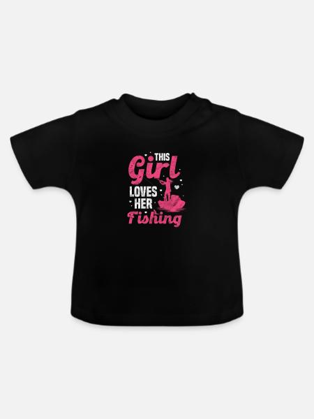 Anglerin - Baby Bio-T-Shirt mit Rundhals - Schwarz