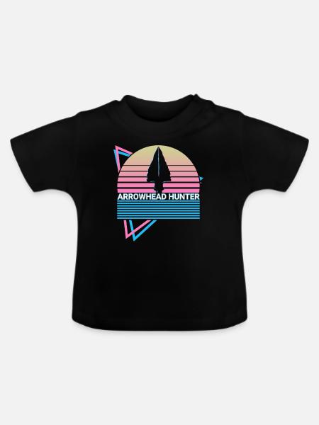 Pfeilspitze Jäger Retro - Baby Bio-T-Shirt mit Rundhals - Schwarz