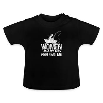 Angler - Baby Bio-T-Shirt mit Rundhals - Schwarz - Vorne
