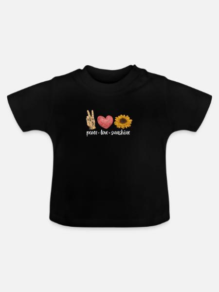 Hippie - Baby Bio-T-Shirt mit Rundhals - Schwarz