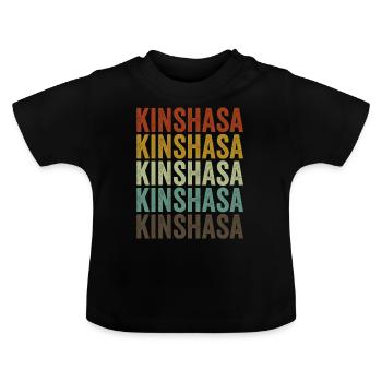 Kinshasa Kongo Retro Vintage - Baby Bio-T-Shirt mit Rundhals - Schwarz - Vorne