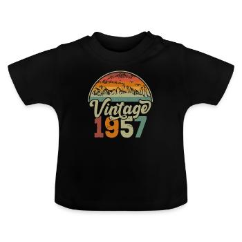 Jahrgang 1957 - Baby Bio-T-Shirt mit Rundhals - Schwarz - Vorne