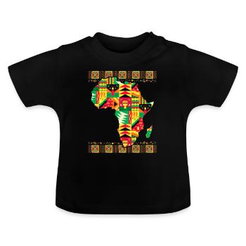 Carte africaine Kente Art Noir Afro - T-shirt bio col rond Bébé - noir - Devant