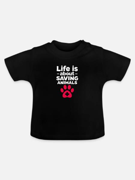 Tierarzt - Baby Bio-T-Shirt mit Rundhals - Schwarz