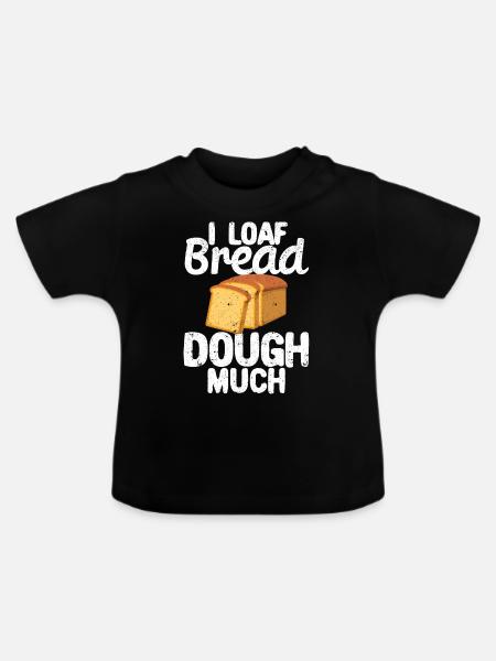 Lustiger Brotbacken-Bäcker - Baby Bio-T-Shirt mit Rundhals - Schwarz