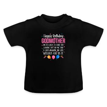 Godmother - Baby Organic T-Shirt with Round Neck - black - Front