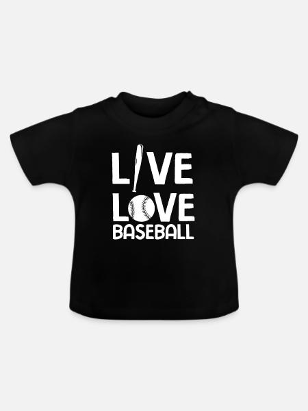 Baseball - Baby Bio-T-Shirt mit Rundhals - Schwarz