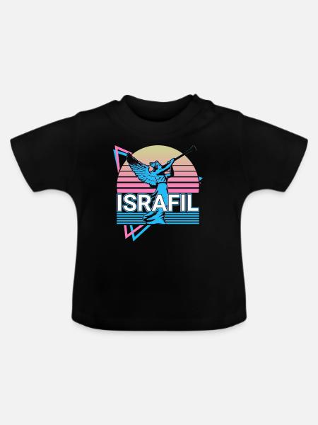 Israfil Erzengel Retro - Baby Bio-T-Shirt mit Rundhals - Schwarz