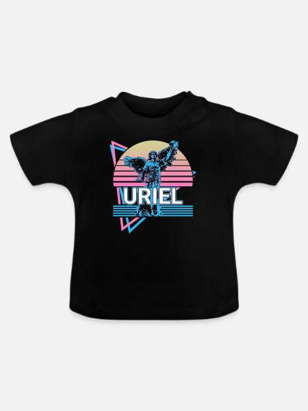 Uriel Erzengel Retro - Baby Bio-T-Shirt mit Rundhals - Schwarz