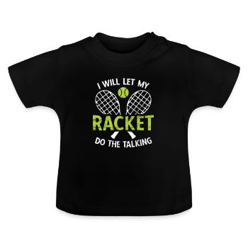 Tennisplatz Spruch Für Tennis - Baby Bio-T-Shirt mit Rundhals - Schwarz - Vorne