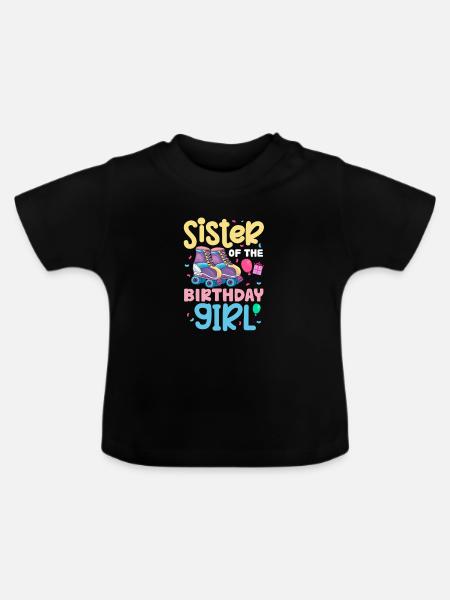 Schwester - Baby Bio-T-Shirt mit Rundhals - Schwarz