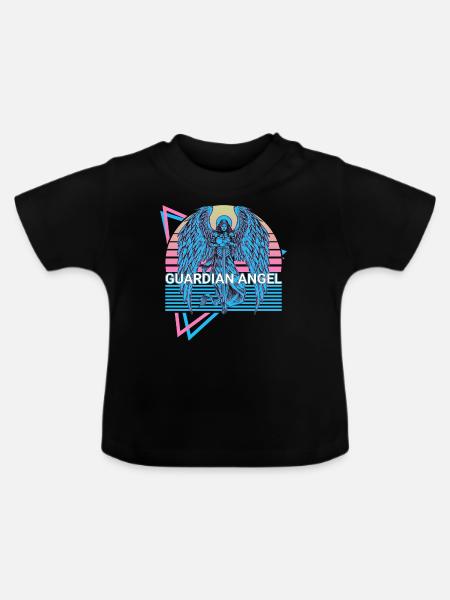 Schutzengel Altes Judentum Retro - Baby Bio-T-Shirt mit Rundhals - Schwarz