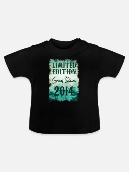 Einzigartig seit 2014 - Baby Bio-T-Shirt mit Rundhals - Schwarz