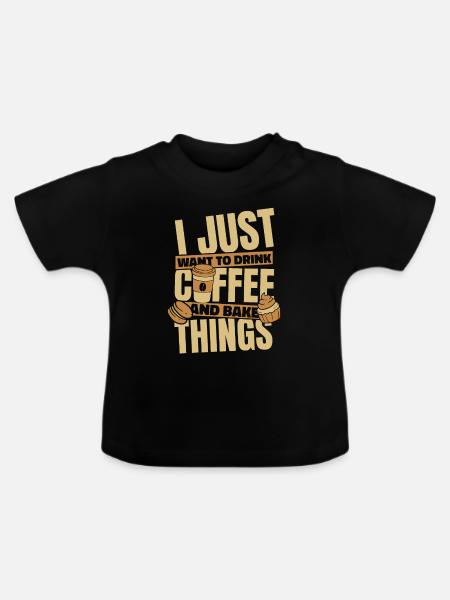 Bäcker Backen - Baby Bio-T-Shirt mit Rundhals - Schwarz