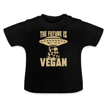 Vegan Diet The Future Is Meatless Vegan Diet Lover - Baby Organic T-Shirt with Round Neck - black - Front