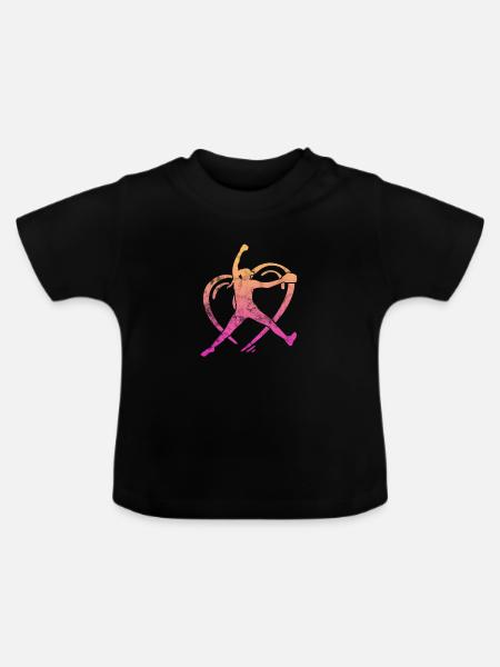 Softball - Baby Bio-T-Shirt mit Rundhals - Schwarz