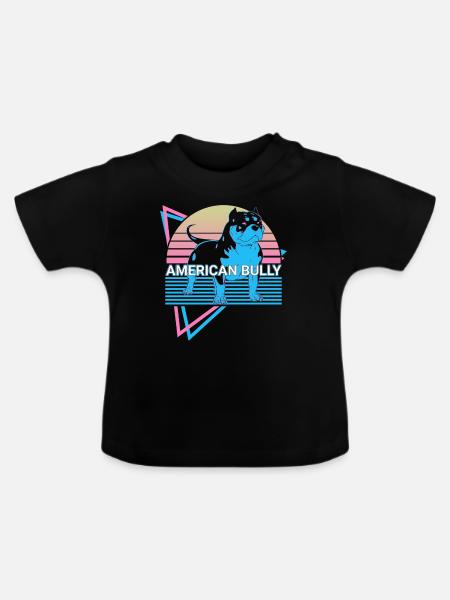 American Bully Retro - Baby Bio-T-Shirt mit Rundhals - Schwarz