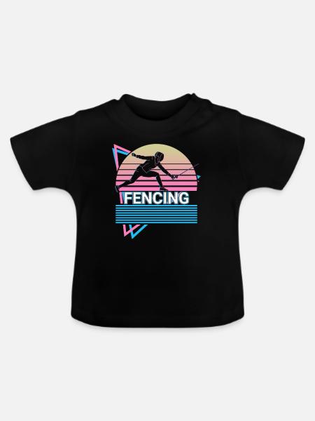 Fechten Fechter Retro - Baby Bio-T-Shirt mit Rundhals - Schwarz