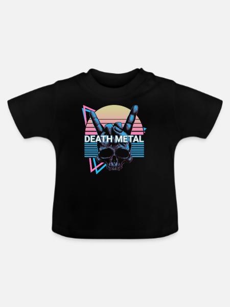 Death Metal Retro - Baby Bio-T-Shirt mit Rundhals - Schwarz