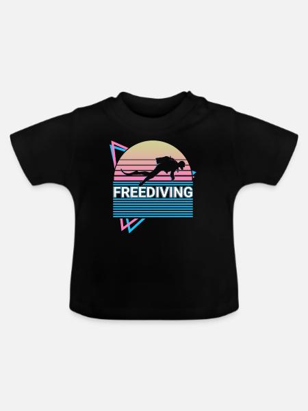 Freitauchen Freitaucher Retro - Baby Bio-T-Shirt mit Rundhals - Schwarz