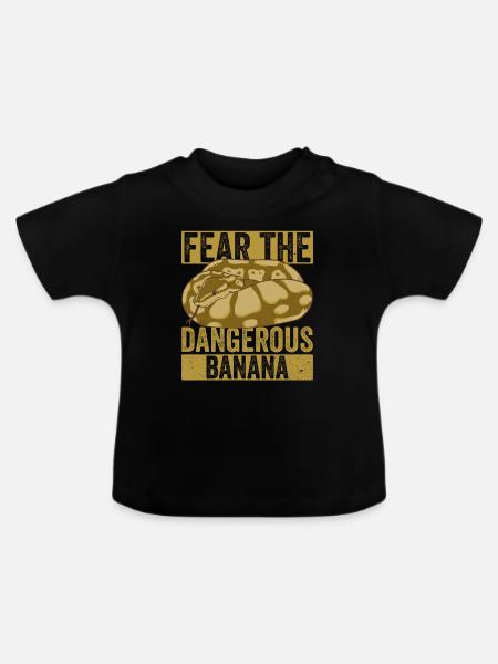 Banane Königspython - Baby Bio-T-Shirt mit Rundhals - Schwarz