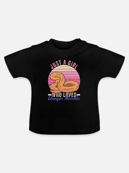 Königspython Danger Noodle - Baby Bio-T-Shirt mit Rundhals - Schwarz