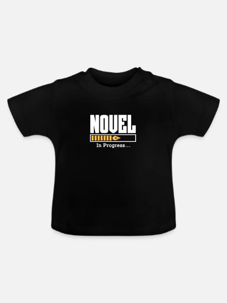 Autor - Baby Bio-T-Shirt mit Rundhals - Schwarz