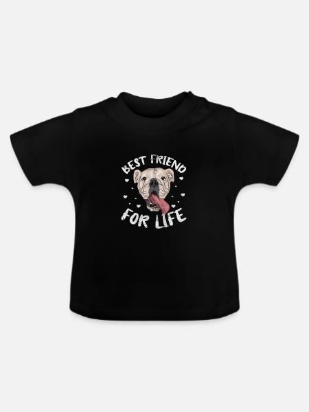 English Bulldog - Baby Bio-T-Shirt mit Rundhals - Schwarz