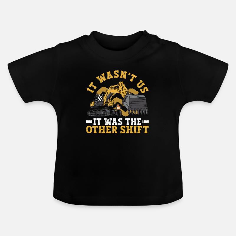 Bauarbeiter Baggerladern Bagger Baggern - Baby Bio-T-Shirt mit Rundhals - Schwarz
