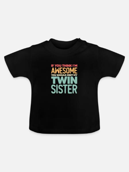 Schwester - Baby Bio-T-Shirt mit Rundhals - Schwarz
