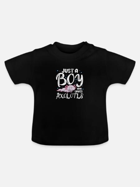 Axolotl Wassertier Wasser Geschenk - Baby Bio-T-Shirt mit Rundhals - Schwarz