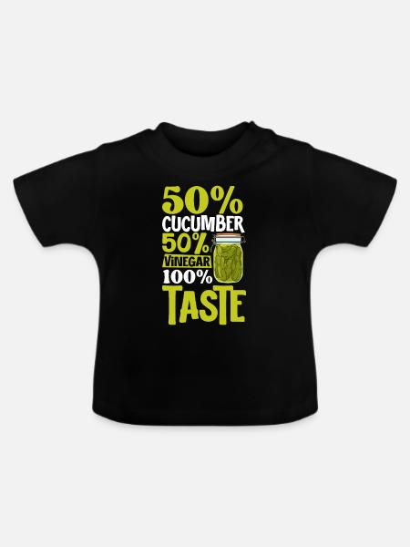 100 Prozent Geschmack - Gurken - Baby Bio-T-Shirt mit Rundhals - Schwarz