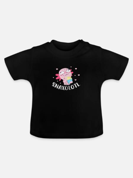 Axolotl Wassertier Wasser Geschenk - Baby Bio-T-Shirt mit Rundhals - Schwarz
