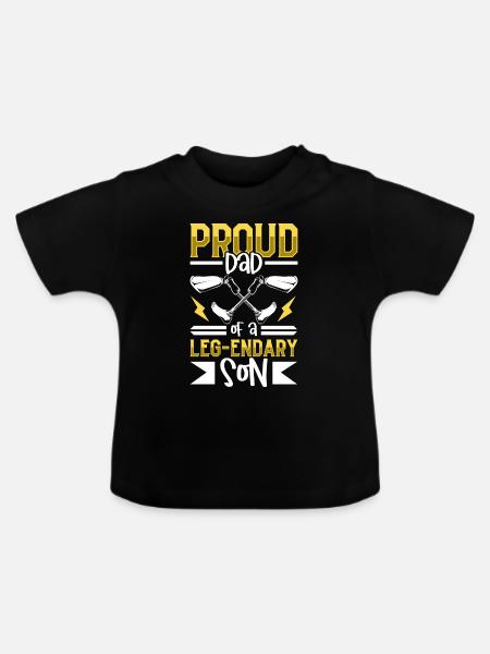 Stolzer Vater - Beinprothese - Baby Bio-T-Shirt mit Rundhals - Schwarz
