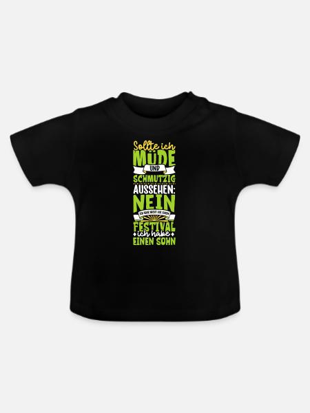 Müde und schmutzig - Sohn - Baby Bio-T-Shirt mit Rundhals - Schwarz