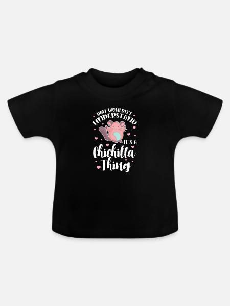 Chinchilla - Baby Bio-T-Shirt mit Rundhals - Schwarz