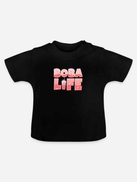 Bubble Tea - Baby Bio-T-Shirt mit Rundhals - Schwarz