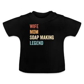 Fabricant de savon amusant - T-shirt bio col rond Bébé - noir - Devant