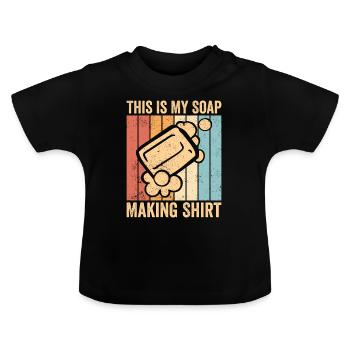 Fabricant de savon amusant - T-shirt bio col rond Bébé - noir - Devant