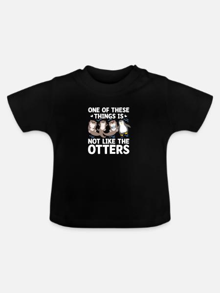 Otter Seeotter Fischotter Geschenk - Baby Bio-T-Shirt mit Rundhals - Schwarz