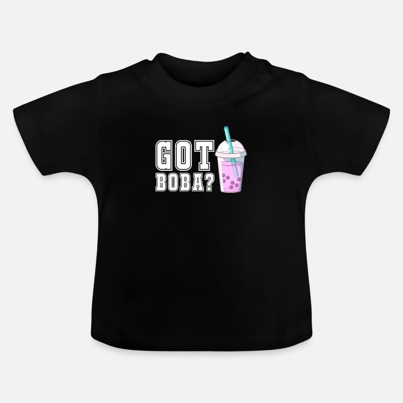 Bubble Tea - Baby Bio-T-Shirt mit Rundhals - Schwarz