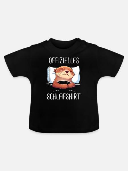 Otter Seeotter - Baby Bio-T-Shirt mit Rundhals - Schwarz