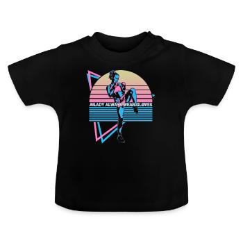 Muay Thai Kickboxen Retro - Baby Bio-T-Shirt mit Rundhals - Schwarz - Vorne