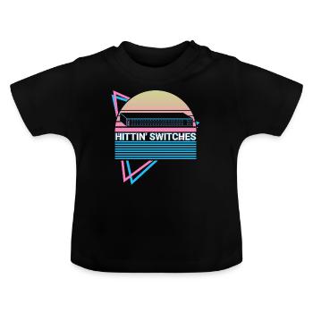 Rétro de la technologie de réseau - T-shirt bio col rond Bébé - noir - Devant