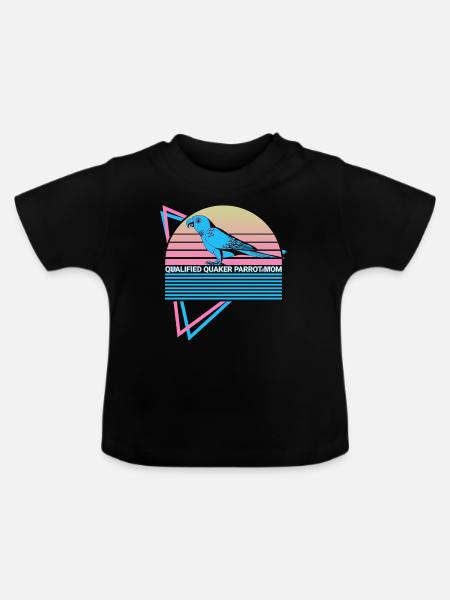 Qualifizierte Quaker Papageienmutter - Baby Bio-T-Shirt mit Rundhals - Schwarz