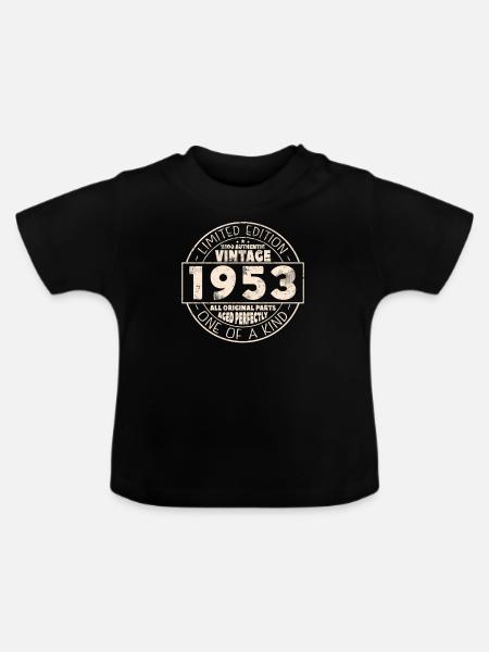 Jubiläum der Weinlese 1953 - Baby Bio-T-Shirt mit Rundhals - Schwarz