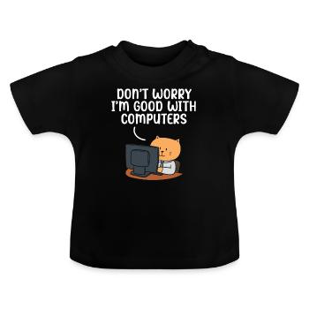 Es ist immer DNS - Baby Bio-T-Shirt mit Rundhals - Schwarz - Vorne
